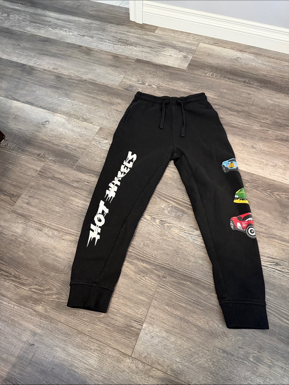 Ukids Black Kids' Jogger Sweatpants with Race Car Graphics
